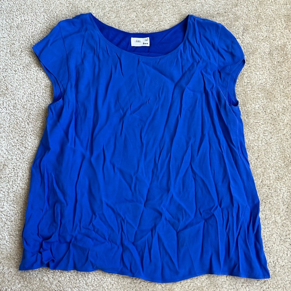 Aritzia Wilfred Free Short Sleeve Blue Top in Women’s Medium